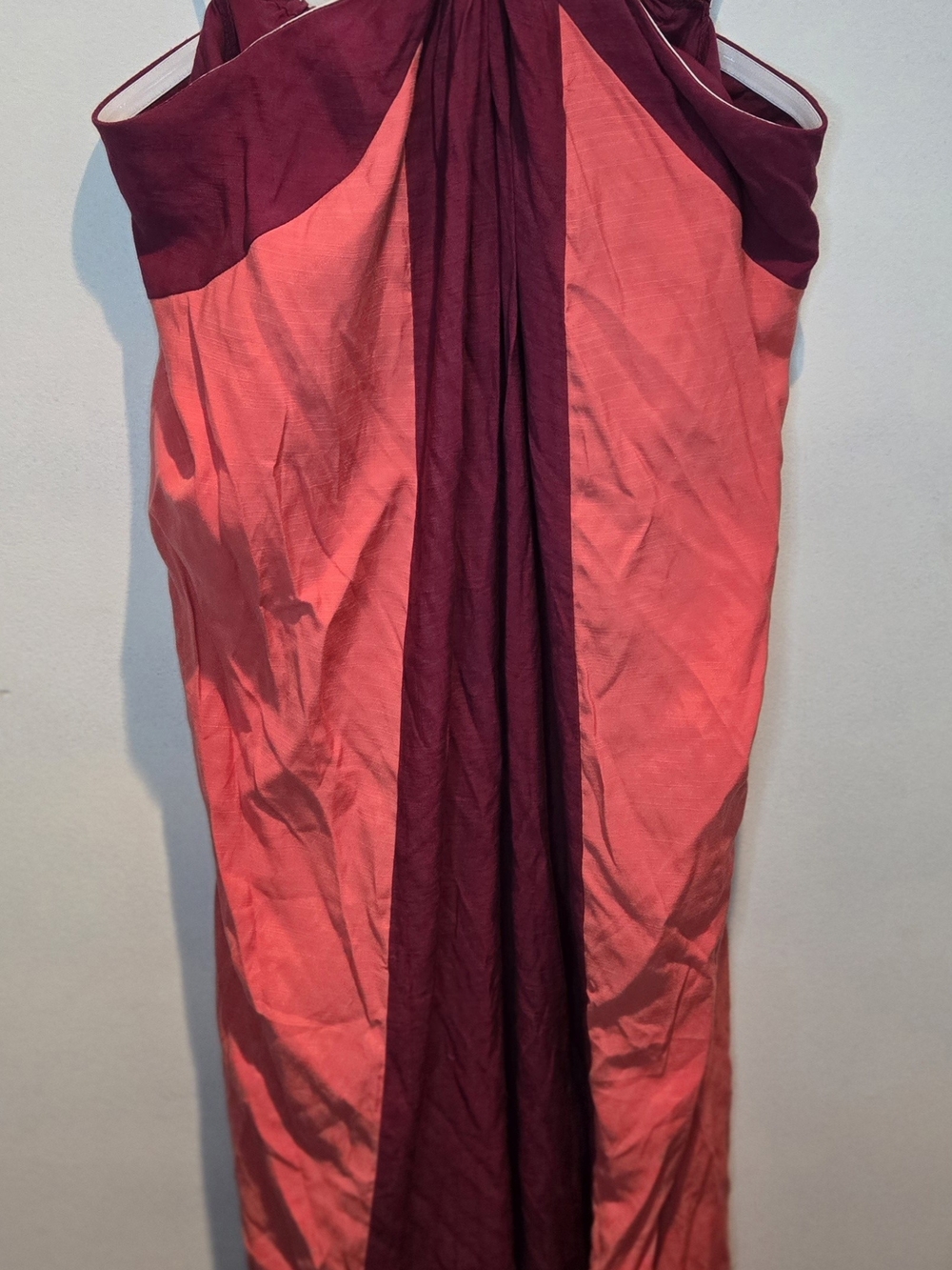 Nine West Coral and Burgundy Colorblock Pencil Skirt